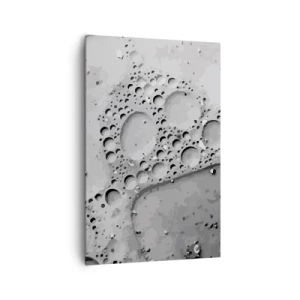 Quadro su tela - Stampe su Tela - Motivo a bolle in bianco e nero in stile minimalista - 80x120cm - Tracce di schiuma - Decorazione murale moderna per soggiorno e camera da letto ARTTOR