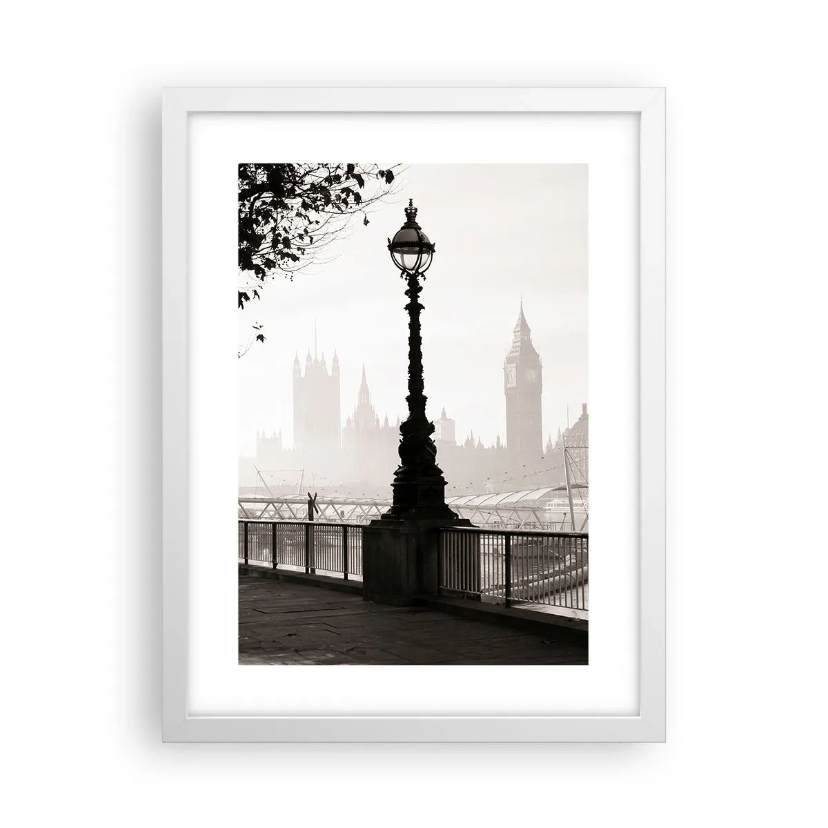 Poster in cornice bianca - Un mattino a Londra - 30x40 cm