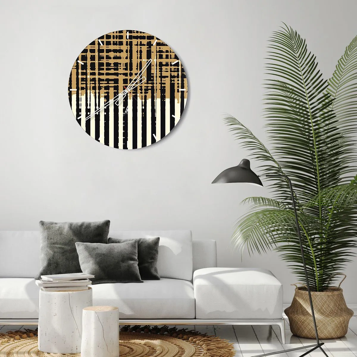 Orologio da parete - Orologio in Vetro - Astrazione architettonica - 30x30 cm