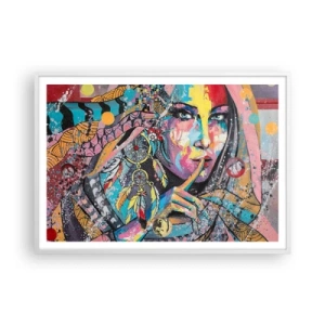 Poster in cornice bianca - Taci, finché capirai - 100x70 cm