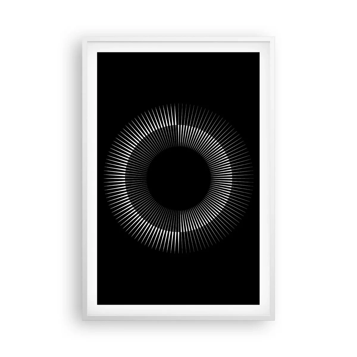 Poster in cornice bianca - Sole nero - 61x91 cm