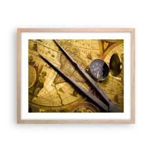 Poster in cornice rovere chiaro - Dove sono questi tesori? - 50x40 cm