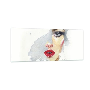 Quadro su vetro - Riflesso in una goccia d'acqua - 100x40 cm