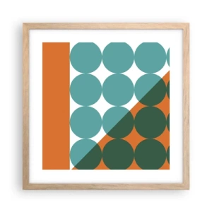 Poster in cornice rovere chiaro - In alto obliquo - 40x40 cm