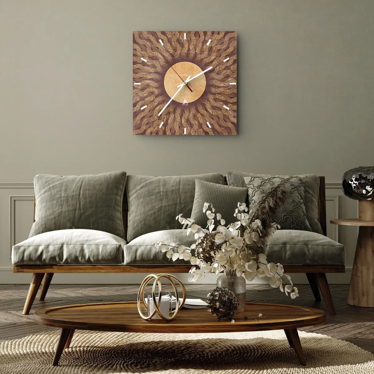 Orologio da parete - Orologio in Vetro - L'icona del sole - 40x40 cm