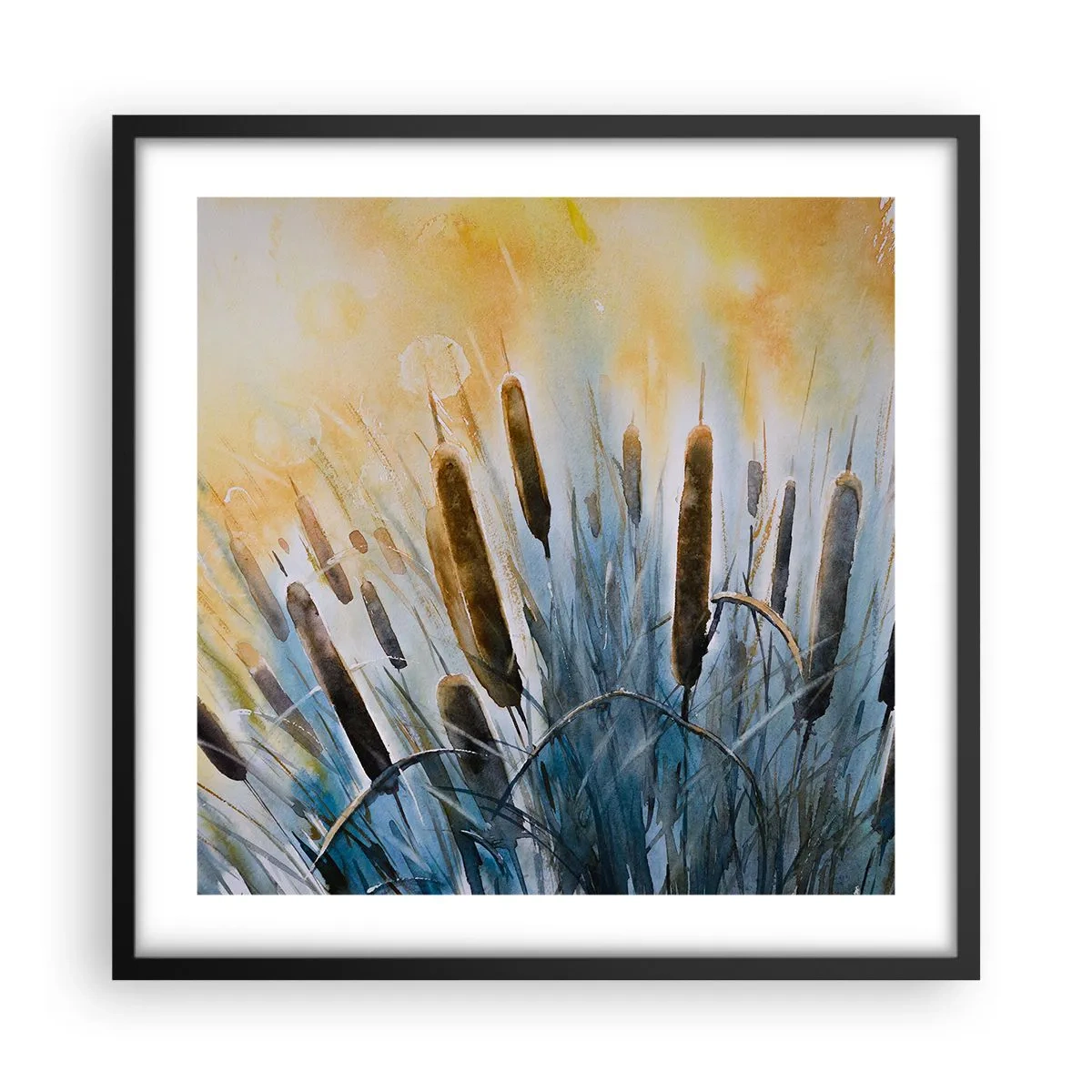 Poster in cornice nera - Fresco dell'acqua, calore del sole - 50x50 cm