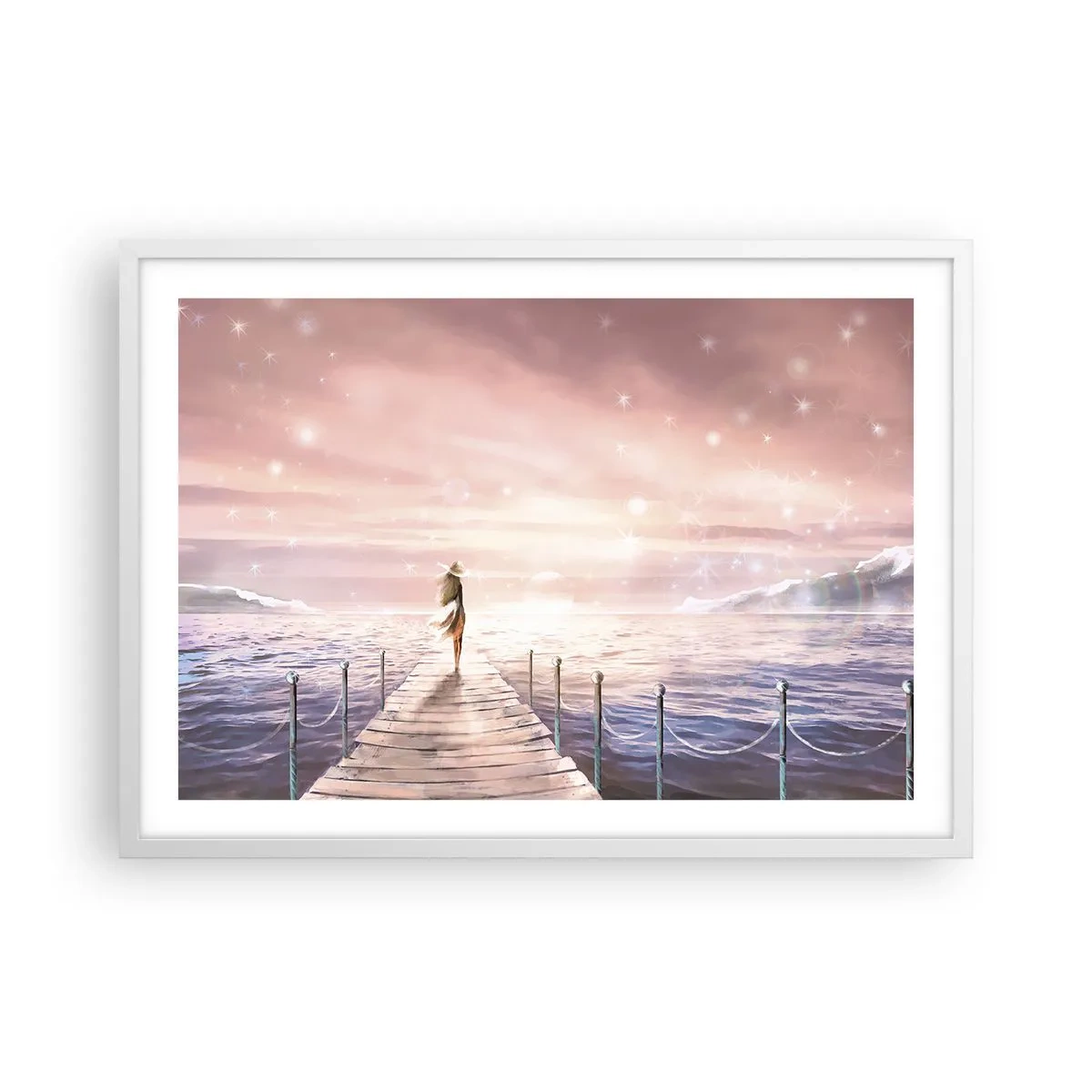 Poster in cornice bianca - Alla luce del sogno - 70x50 cm