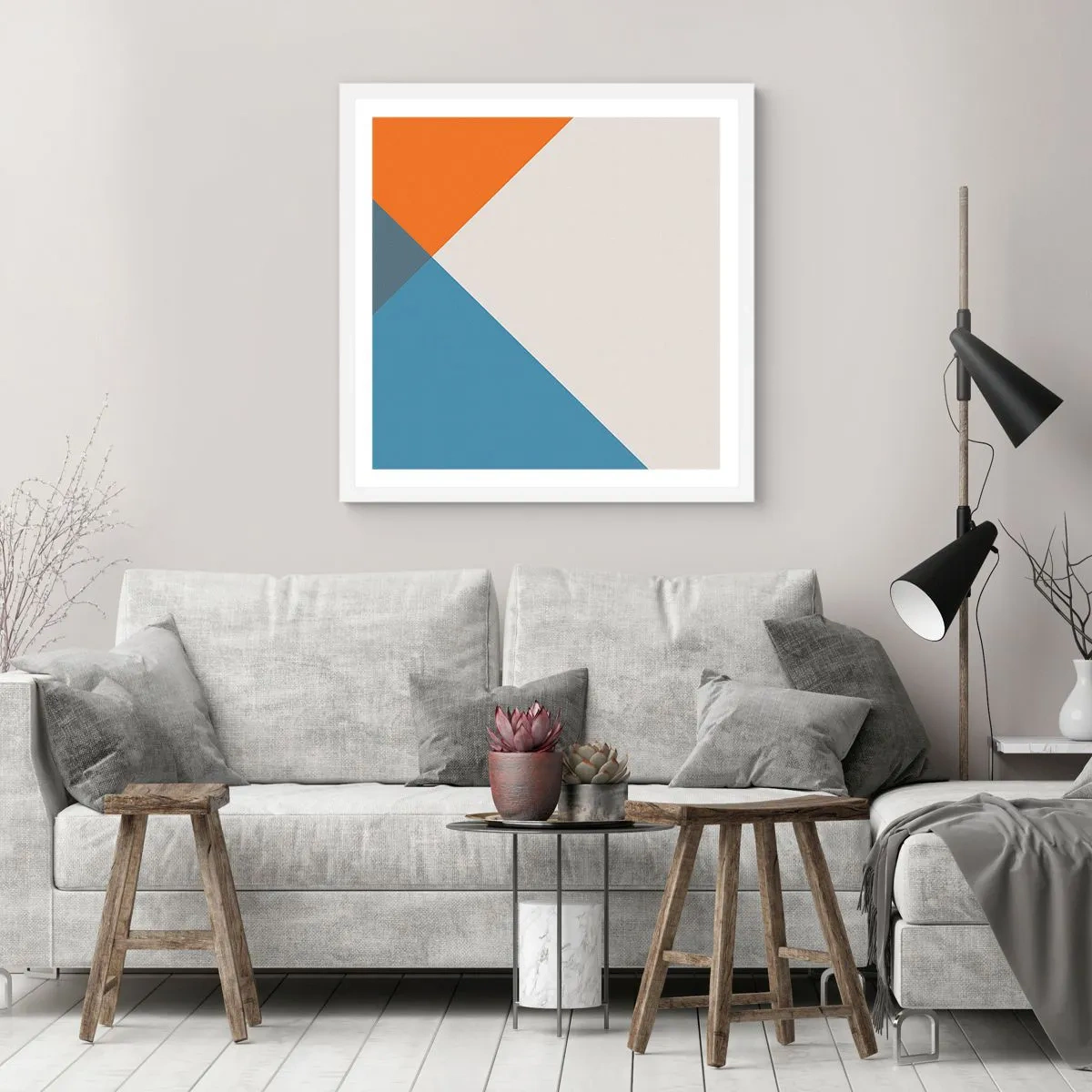 Poster in cornice bianca - Ad angolo... - 50x50 cm