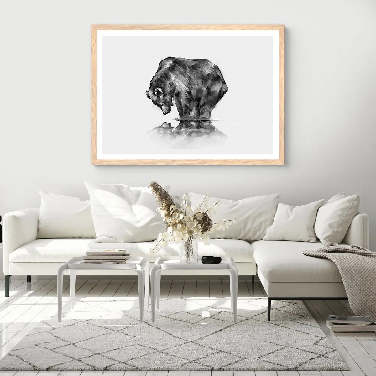 Poster in cornice rovere chiaro - Fa piacere vedere chi ci è caro - 50x40 cm