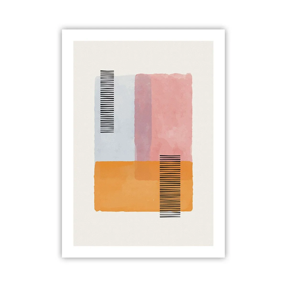 Poster - Forme geometriche in colori pastello con accenti di linee - 50x70cm - Da un angolo all'altro - Decorazione murale moderna per soggiorno e camera da letto ARTTOR