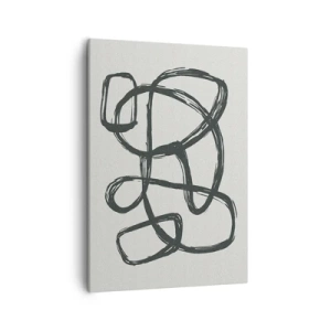 Quadro su tela - Stampe su Tela - Linee astratte che creano forme libere su uno sfondo chiaro - 50x70cm - Astrazione aggrovigliata - Decorazione murale moderna per soggiorno e camera da letto ARTTOR