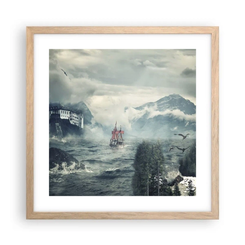 Poster in cornice rovere chiaro - Sulle acque magiche - 40x40 cm