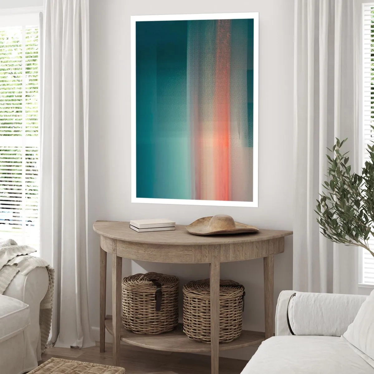 Poster - Astrazione: onde di luce - 70x100 cm