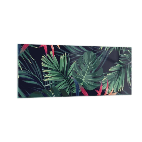 Quadro su vetro - Fiammante nel verde - 100x40 cm