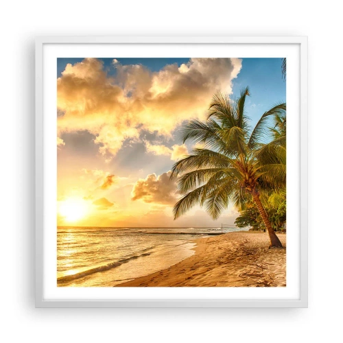 Poster in cornice bianca - Estate perpetua, vacanze per sempre - 60x60 cm