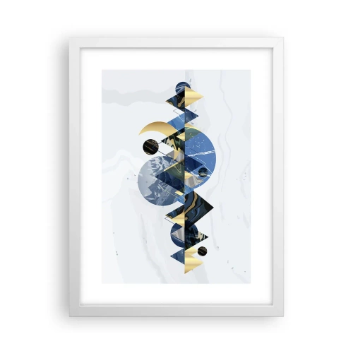 Poster in cornice bianca - Paesaggio geometrico - 30x40 cm