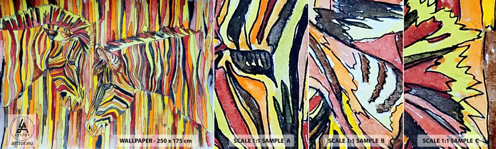 Campione di Fotomurale Adesivo Deluxe Sticker - Quindi anche tu… - Astrazione, Costolette, Pezzo - 100x30 cm