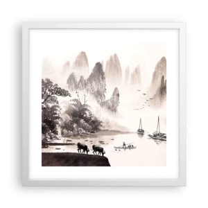 Poster in cornice bianca - L'esotica quotidianità dell'Oriente - 40x40 cm