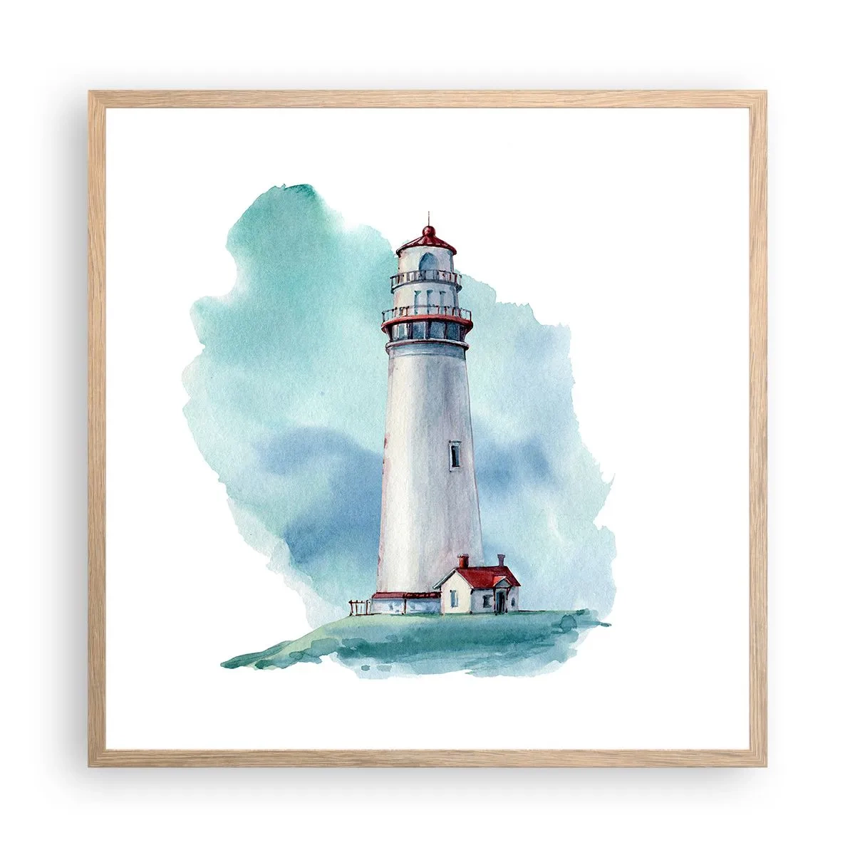 Poster in cornice rovere chiaro - Il mite amico del blu - 60x60 cm