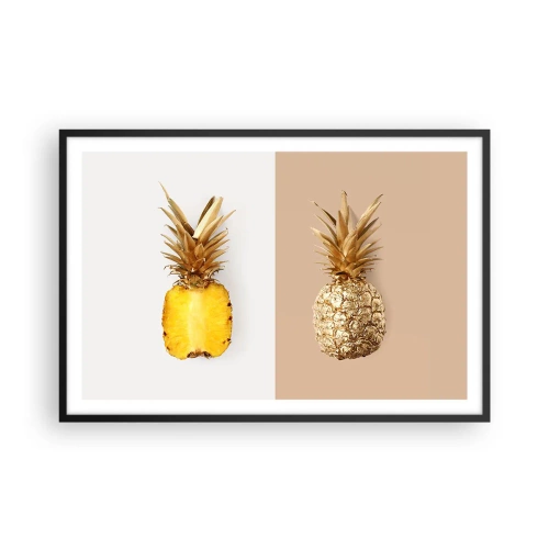 Poster in cornice nera - Ananas per due - 91x61 cm