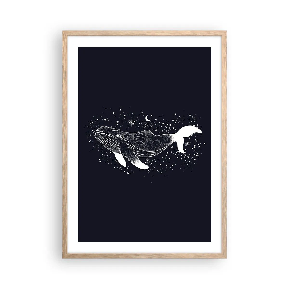Poster in cornice rovere chiaro - Nell'oceano dell'universo - 50x70 cm
