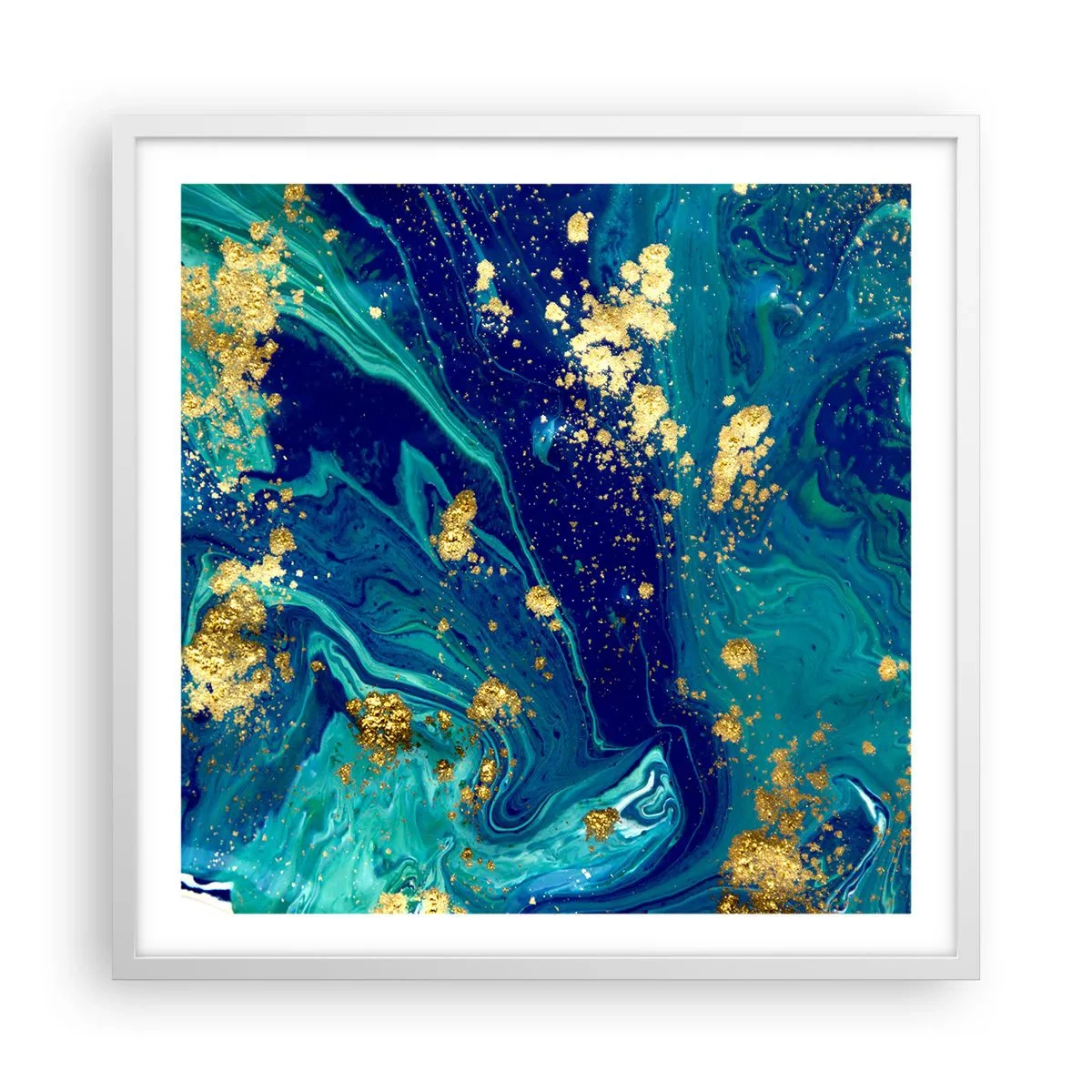 Poster in cornice bianca - Petali di sole - 60x60 cm