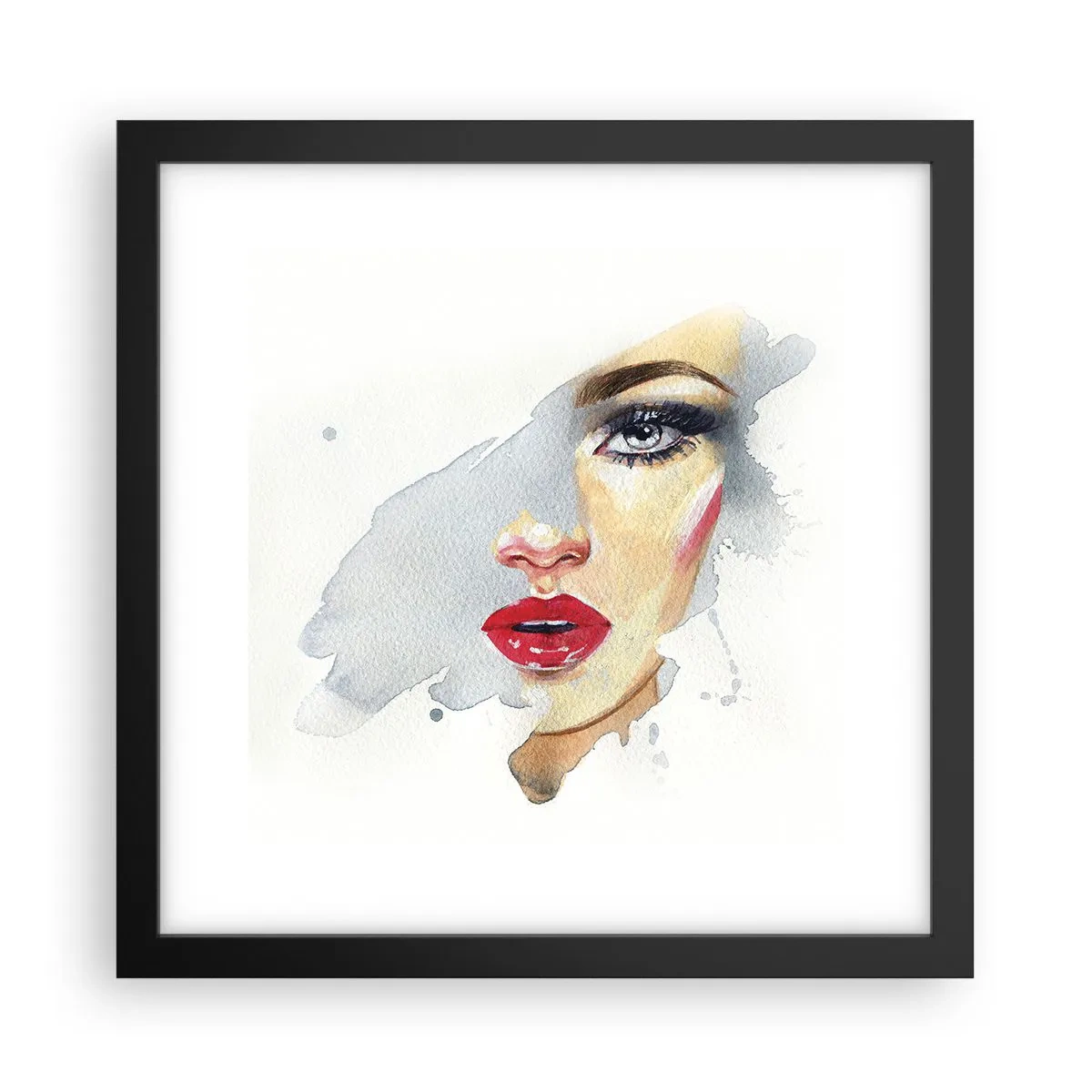 Poster in cornice nera - Riflesso in una goccia d'acqua - 30x30 cm