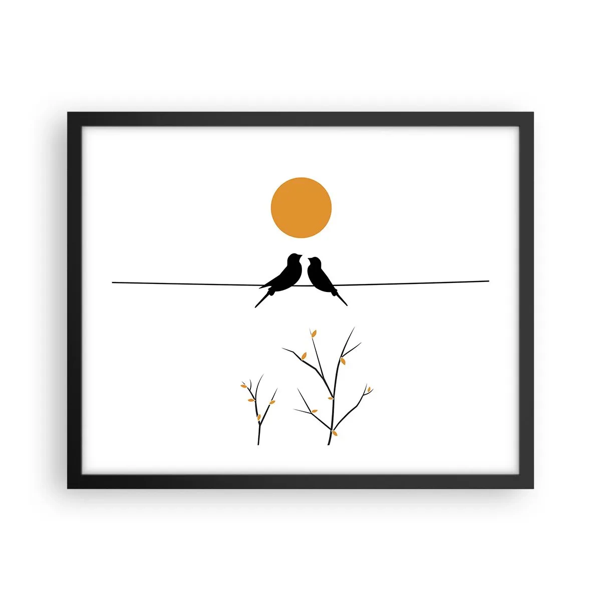 Poster in cornice nera - Sera da usignoli - 50x40 cm