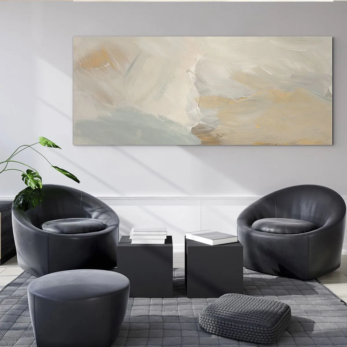 Quadro su vetro - Astrazione: il paese della mitezza - 90x30 cm