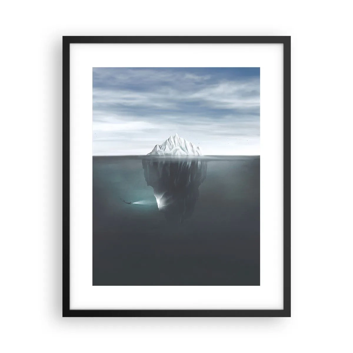 Poster in cornice nera - Mistero sottomarino - 40x50 cm