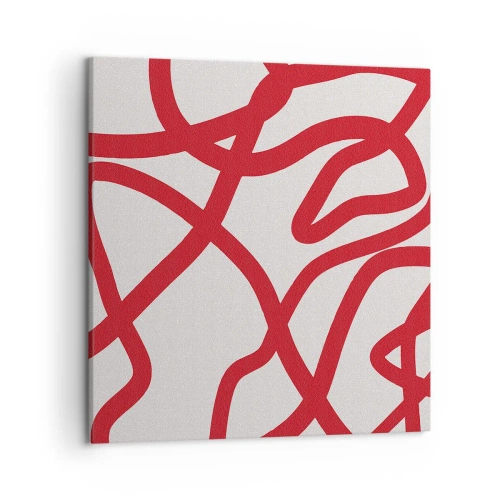 Quadro su tela - Stampe su Tela - Rosso su bianco - 50x50 cm