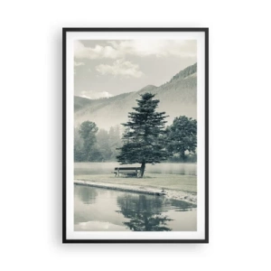 Poster in cornice nera - Il lago dorme ancora - 61x91 cm