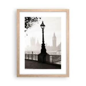 Poster in cornice rovere chiaro - Un mattino a Londra - 30x40 cm
