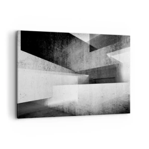 Quadro su tela - Stampe su Tela - Forme geometriche in una composizione monocromatica - 100x70cm - La struttura dello spazio - Decorazione murale moderna per soggiorno e camera da letto ARTTOR