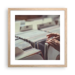 Poster in cornice rovere chiaro - Alla ricerca di emozioni - 40x40 cm