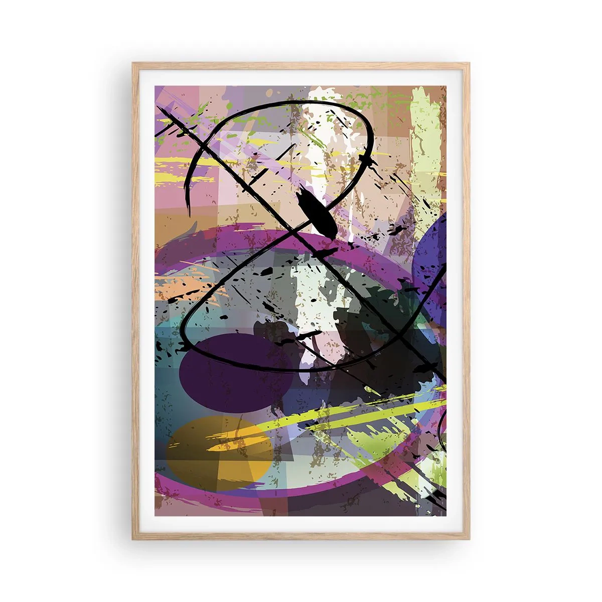 Poster in cornice rovere chiaro - Per la via diritta o tortuosa - 70x100 cm