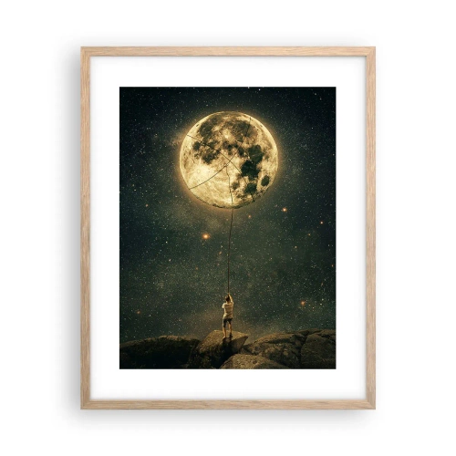 Poster in cornice rovere chiaro - Chi ha rubato la luna - 40x50 cm