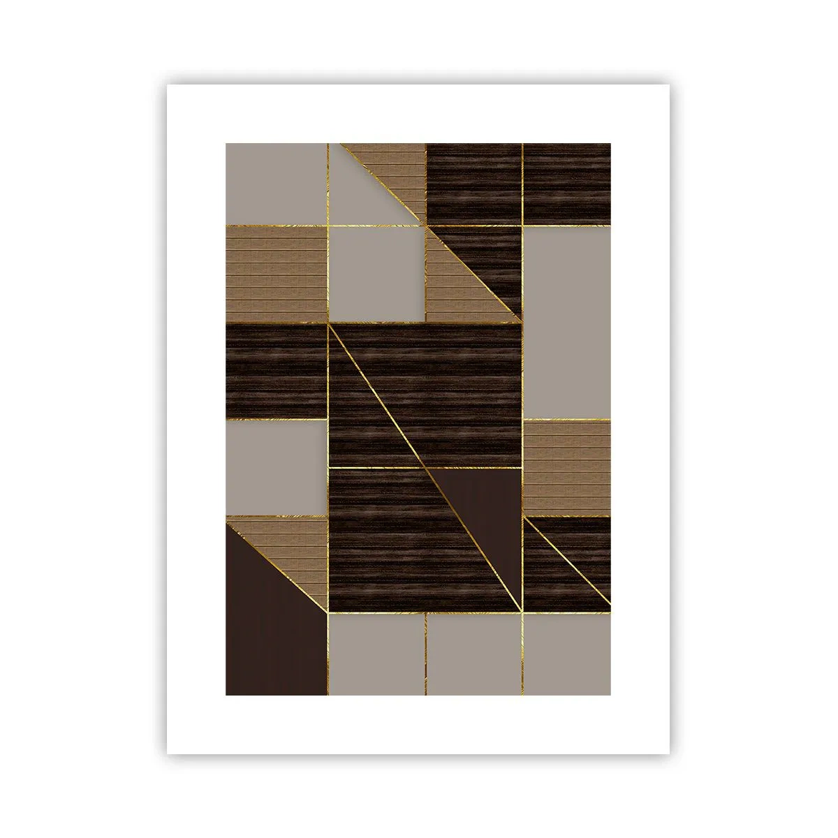 Poster - Mosaico di marrone e oro - 30x40 cm