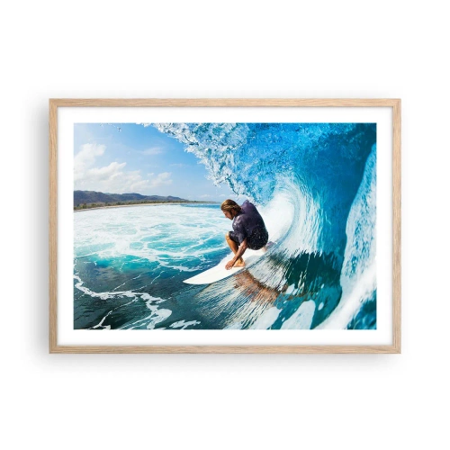 Poster in cornice rovere chiaro - Ballando con le onde - 70x50 cm