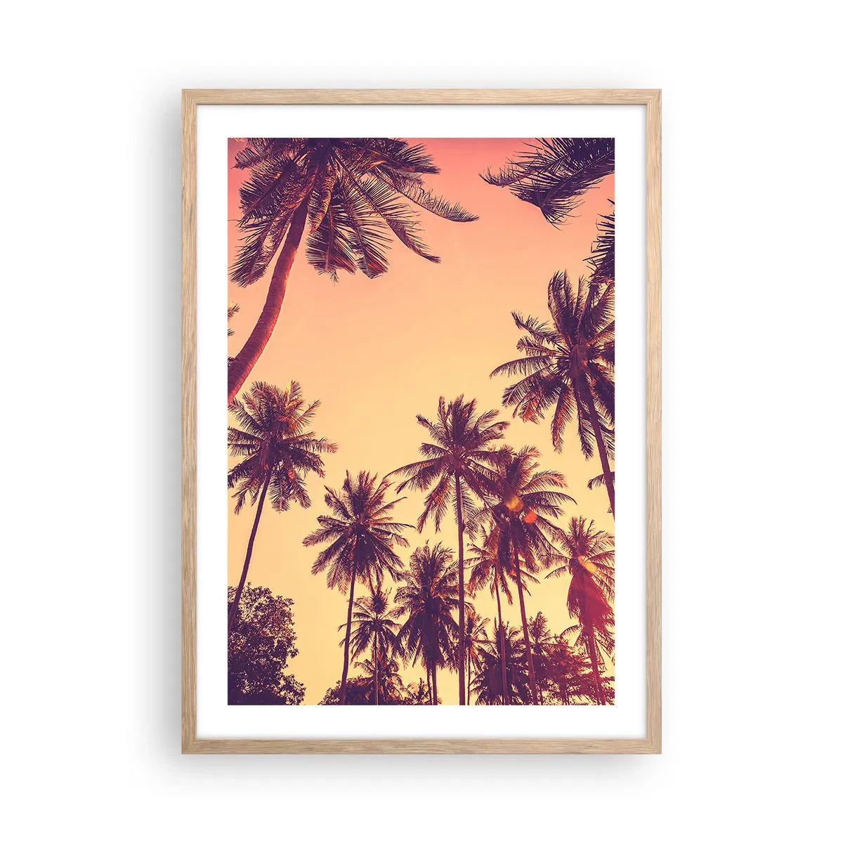 Poster in cornice rovere chiaro - Composizione tropicale - 50x70 cm