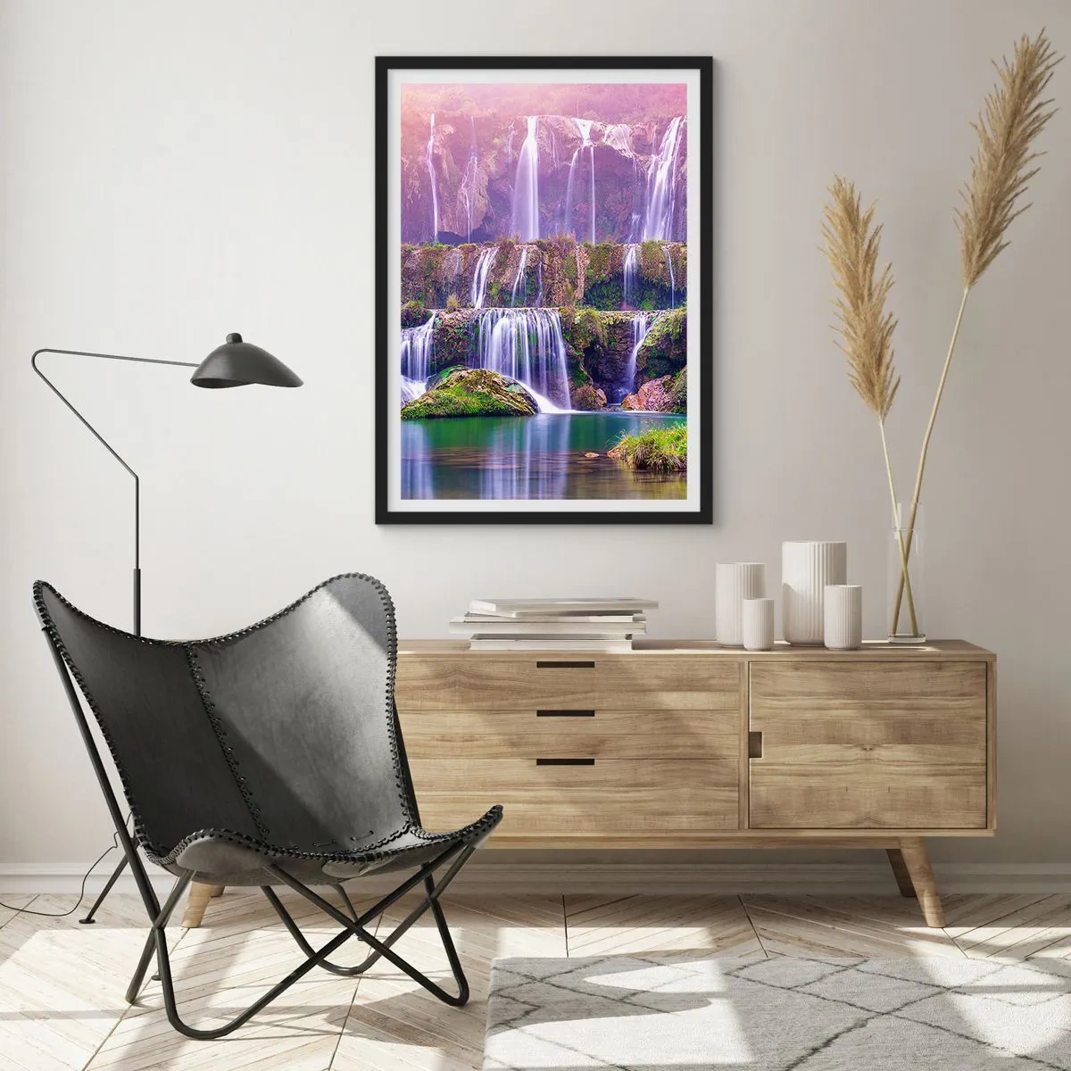 Poster in cornice nera - La scala verso il cielo - 40x50 cm