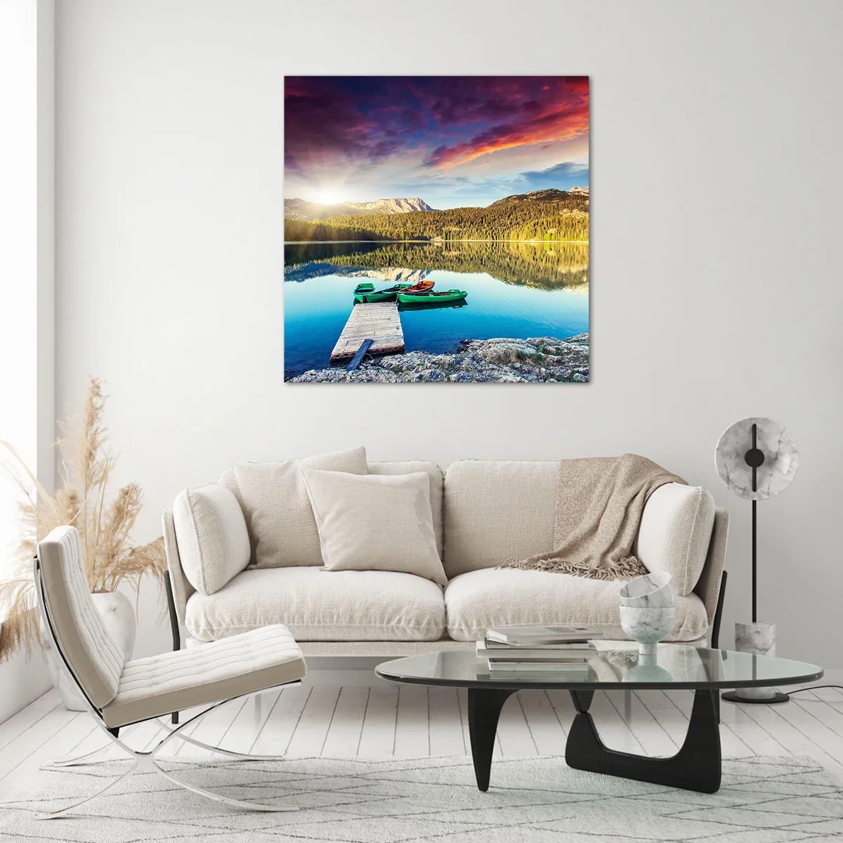 Quadro su vetro - Sull'acqua liscia come uno specchio - 60x60 cm