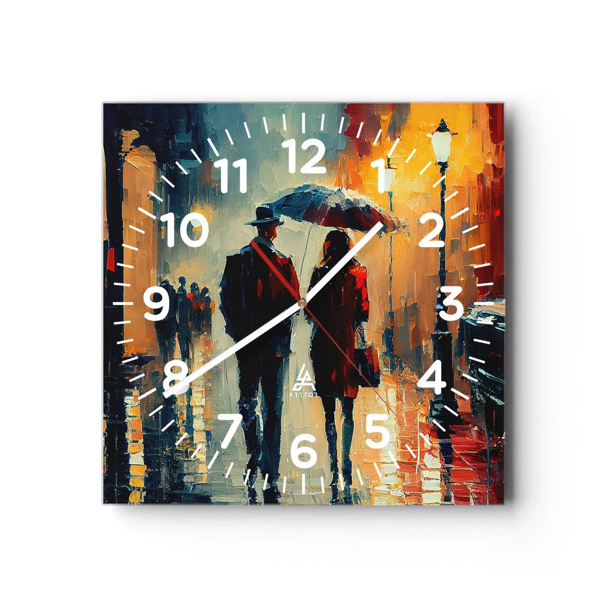 Orologio da parete - Orologio in Vetro - Love story cittadina - 30x30 cm