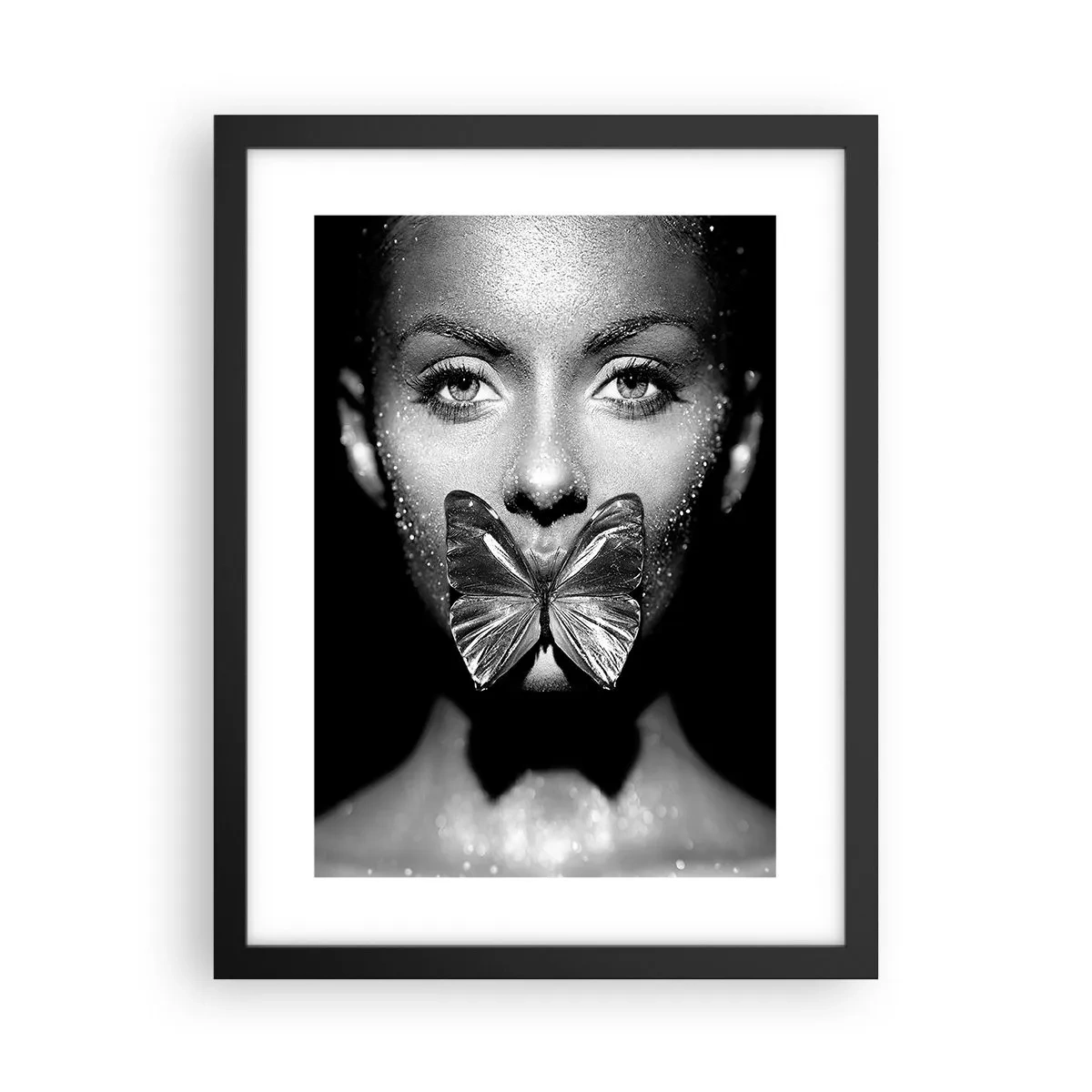 Poster in cornice nera - Il bacio delle farfalle - 30x40 cm