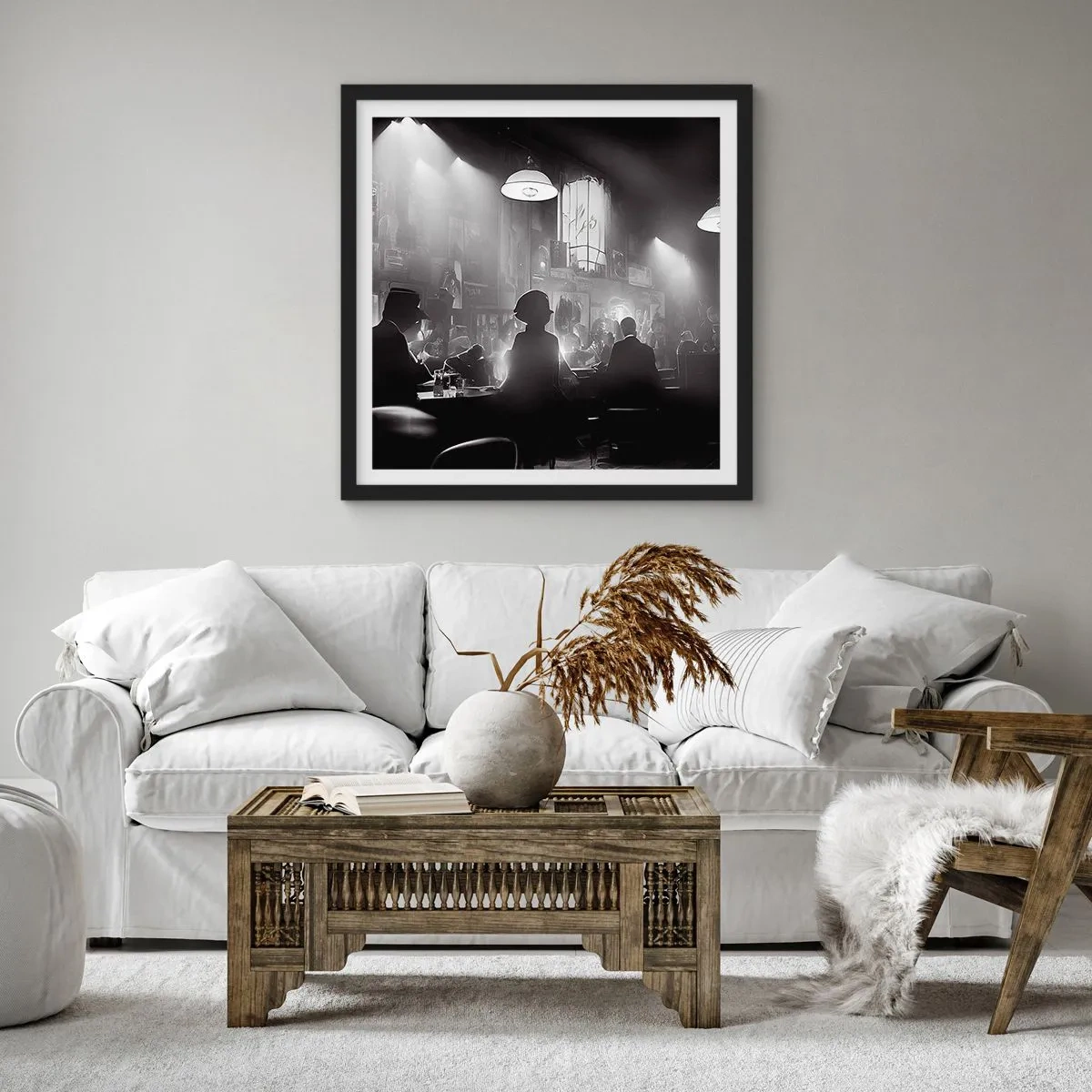 Poster in cornice nera - Nell'atmosfera jazz - 40x40 cm