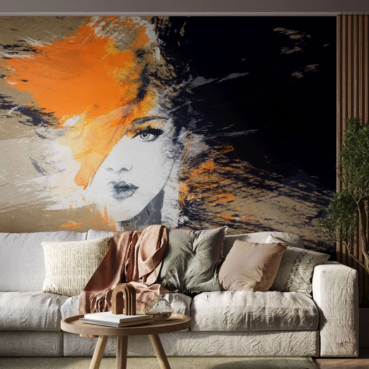 Fotomurali Premium Canvas - E la luce fu - Astrazione, Volto di donna, Donna - 150x105 cm