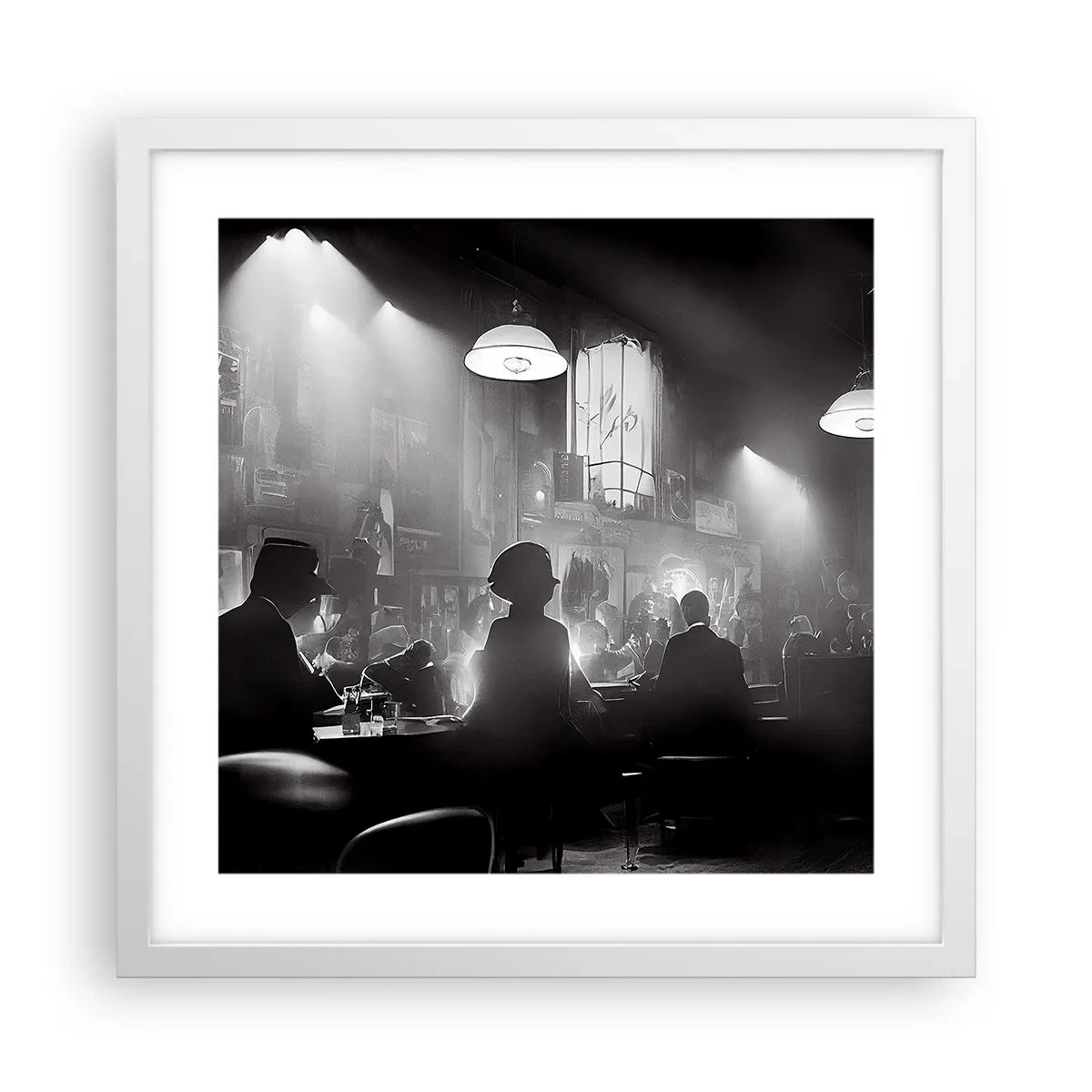 Poster in cornice bianca - Nell'atmosfera jazz - 40x40 cm