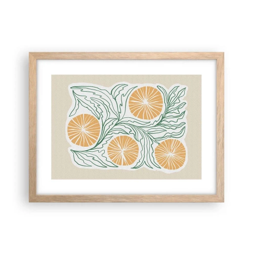 Poster in cornice rovere chiaro - Etnicamente con una nota di astrazione - 40x30 cm