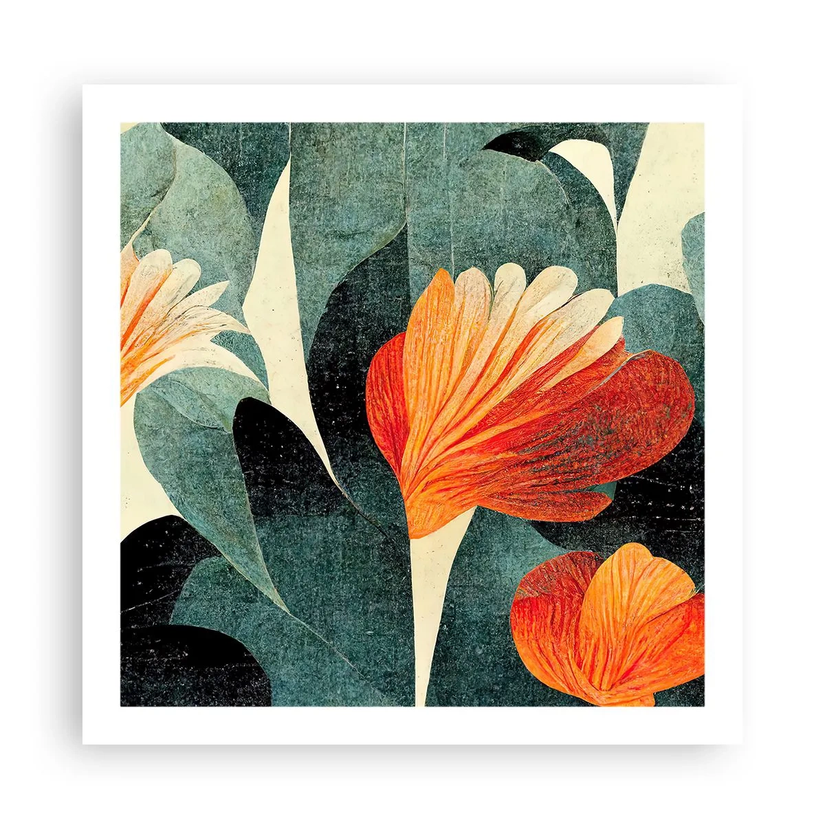 Poster - Caldo dei tropici e fresco del verde - 60x60 cm