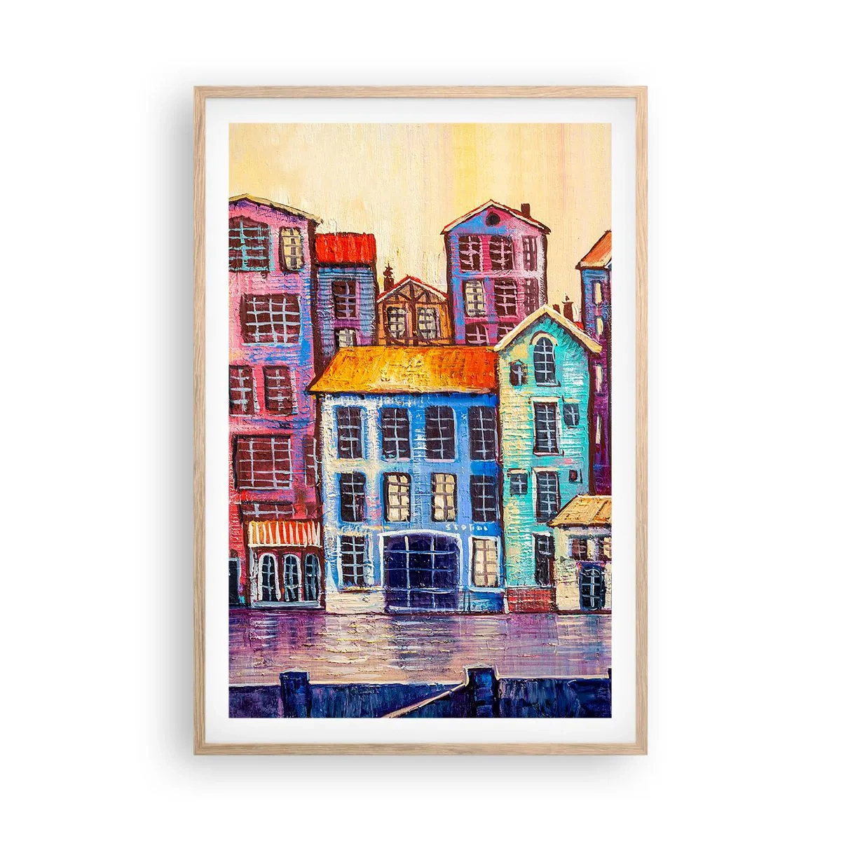 Poster in cornice rovere chiaro - Una città da favola - 61x91 cm
